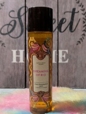 Bath & Body Works Dreaming of Rio Fine Fragrance Mist — Gold & Pink Accents